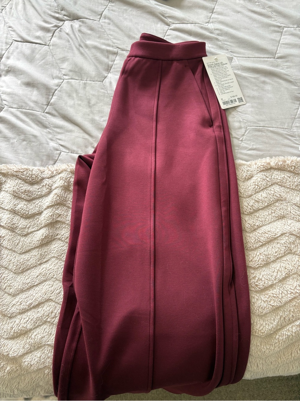 Women’s Lululemon High-Waist Wide Leg Pant in Burgundy - Size M